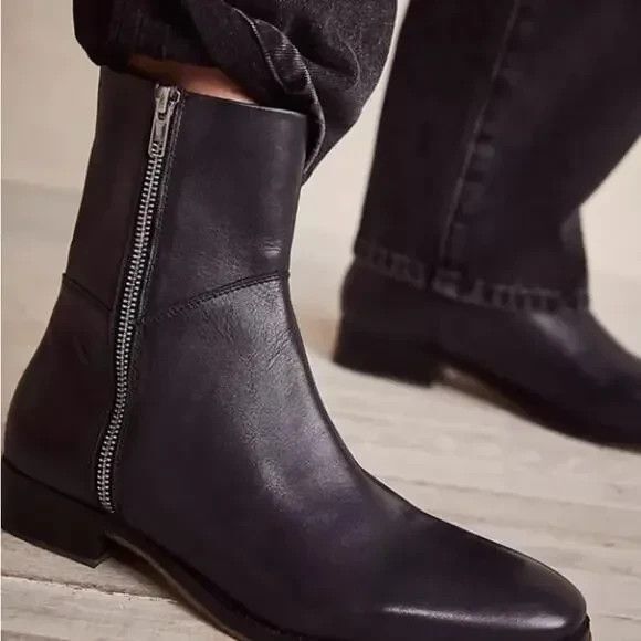 Free People Women's Luna Ankle Boots Black Leather Size EU 37.5 / US 7.5 M NIB - Picture 8 of 15